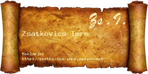 Zsatkovics Imre névjegykártya